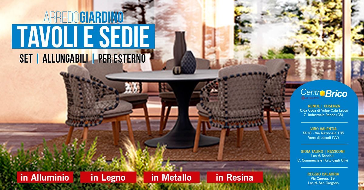 Tavoli e Sedie Giardino 2025
